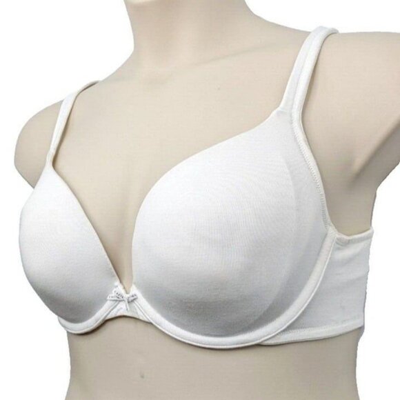 Lane Bryant Cacique Cotton Boost Plunge Bra Size 46C White - Picture 7 of 10